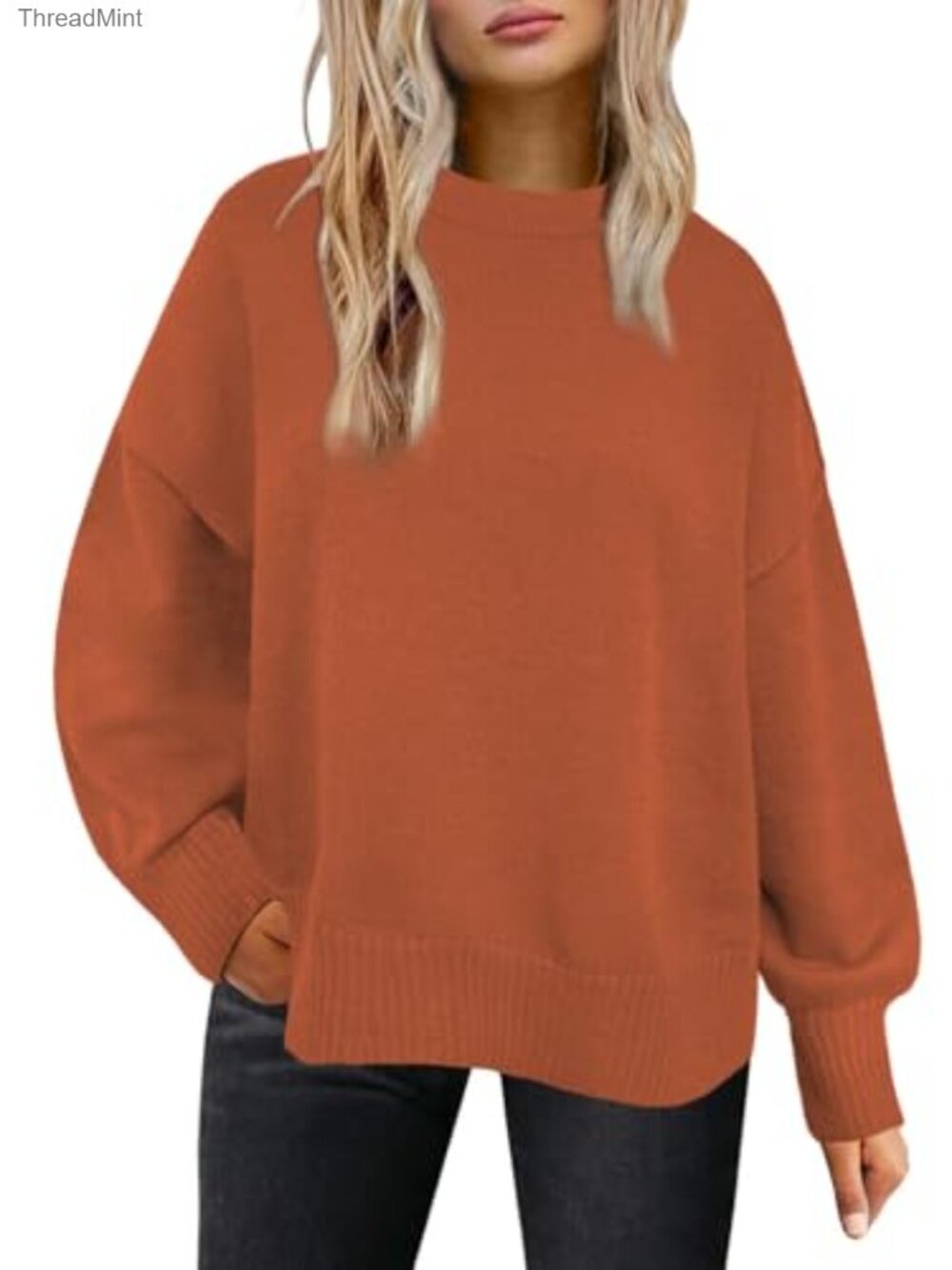Oversized Crewneck Sweatshirt Long Sleeve Tunic Pullover Sweater